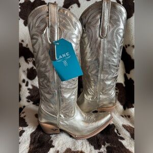 Lane Smokeshow Champagne Metallic Gold Cowboy Boots